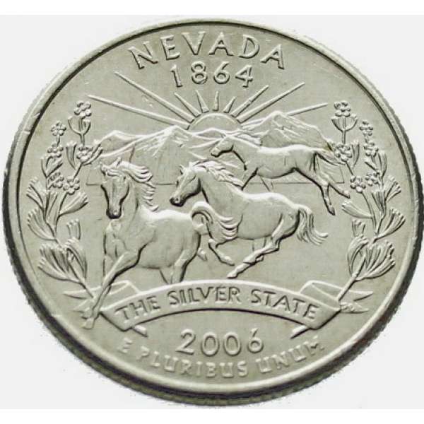 USA 1/4 DOLLAR 2006 NEVADA 1864 P Mint PHILADELPHIA WASHINGTON