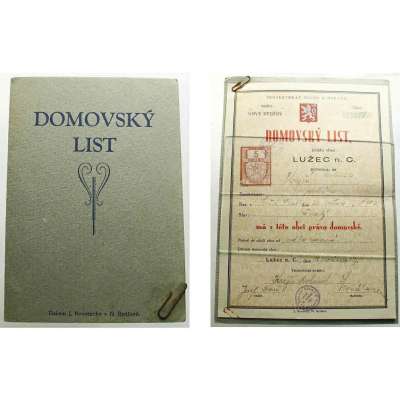 DOMOVSKÝ LIST 1939 LUŽEC N CIDLINOU